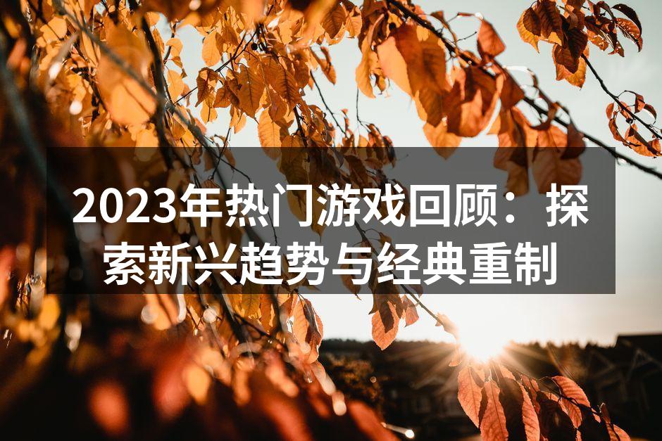2023年热门游戏回顾：探索新兴趋势与经